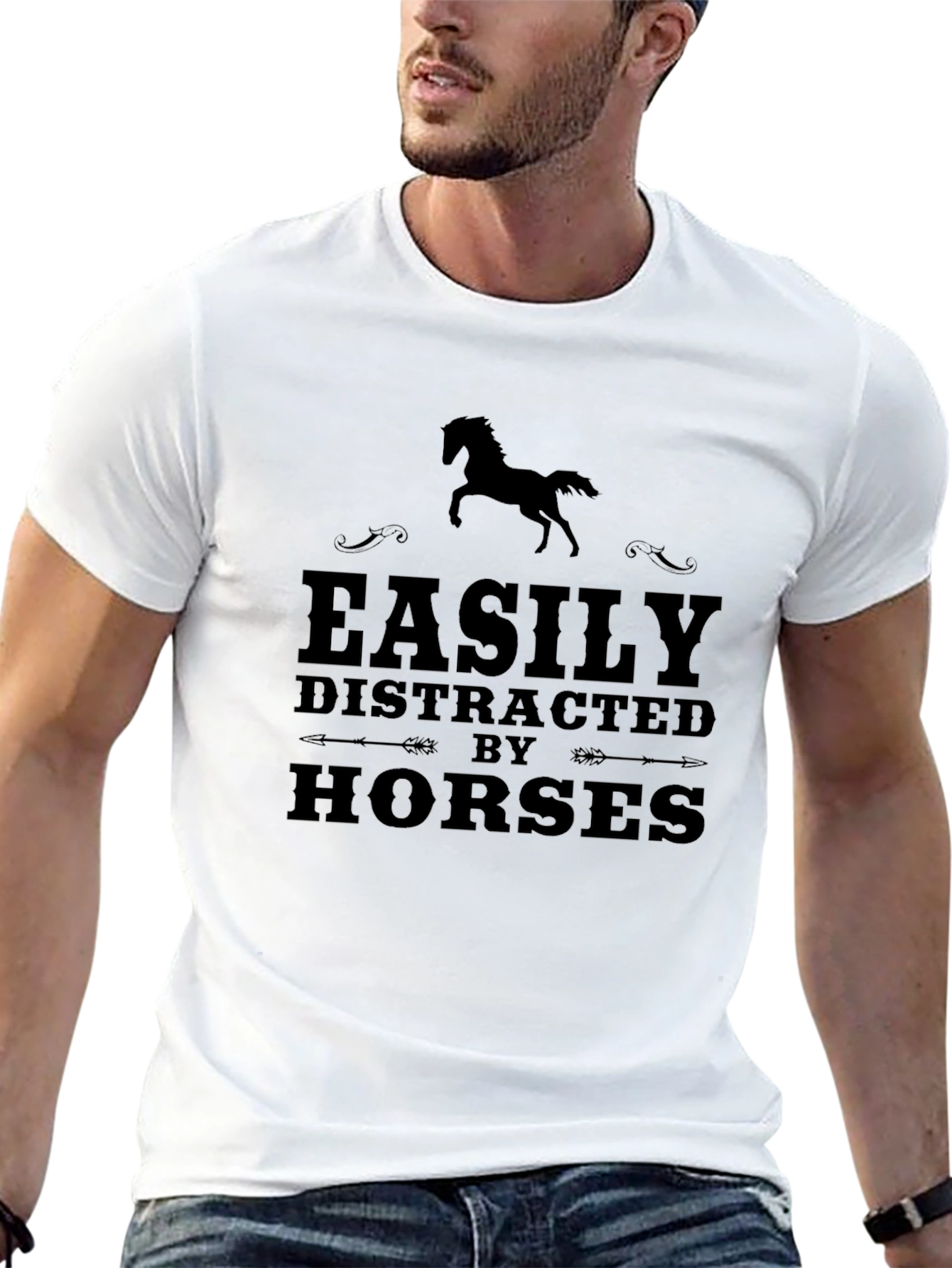 Easily Distracted by Horses Graphic T-Shirt
