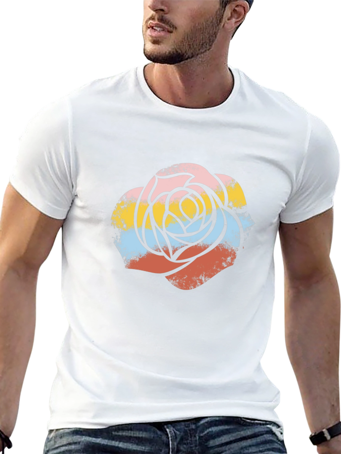 Retro Rose Graphic Tee - Stylish Casual Wear