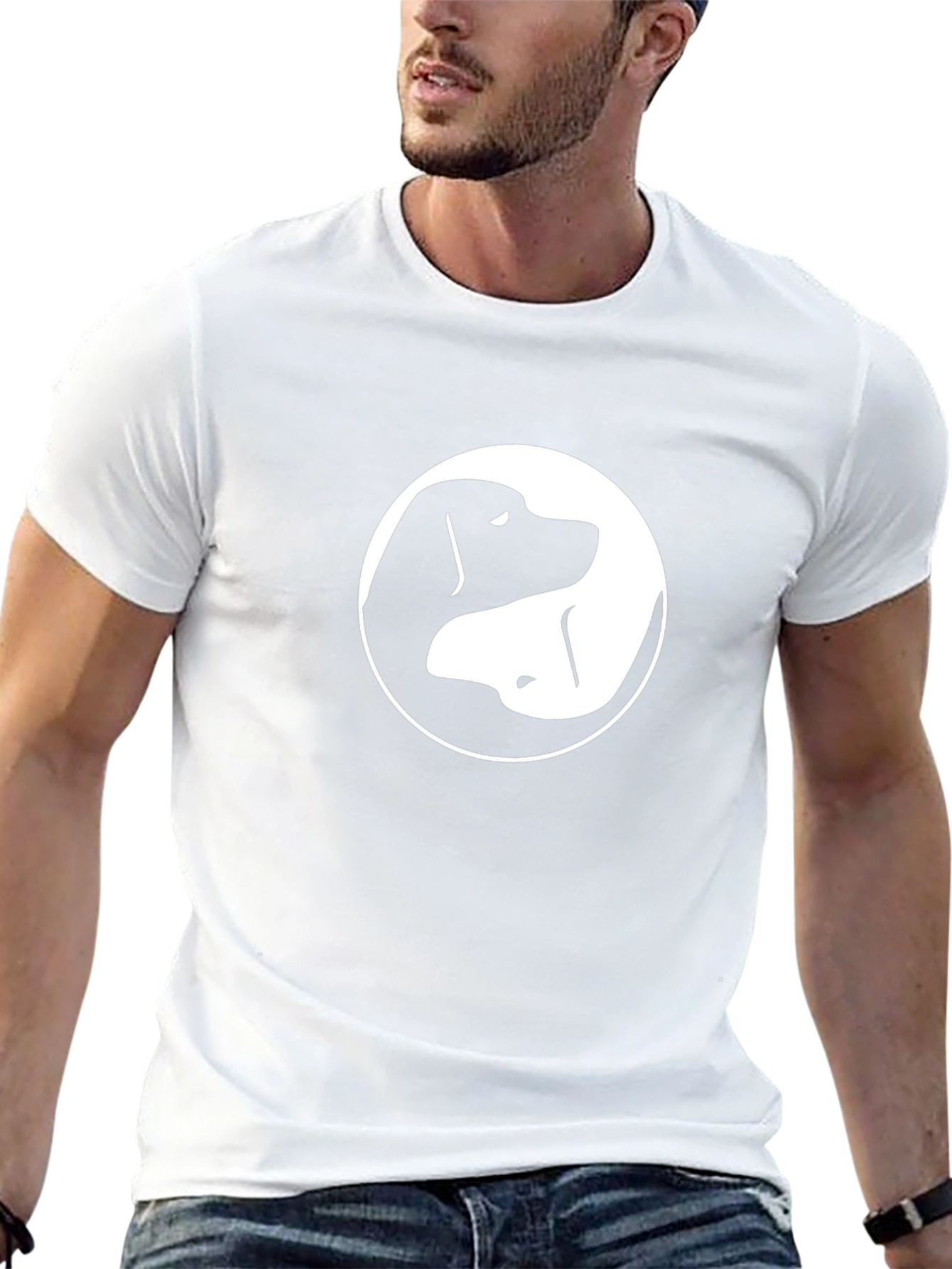Yin Yang Dog T-Shirt - Black Graphic Tee