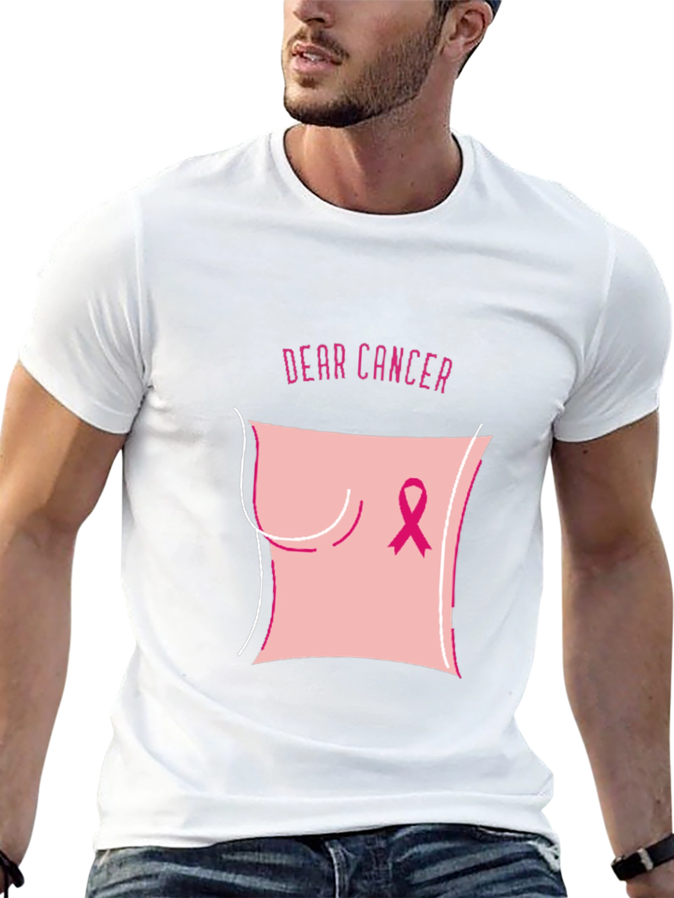 Dear Cancer Awareness Black T-Shirt