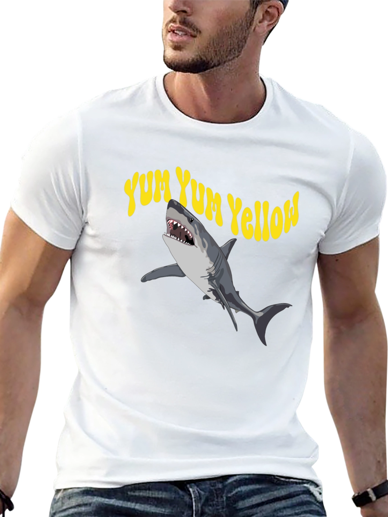 Yum Yum Yellow Shark Graphic Tee
