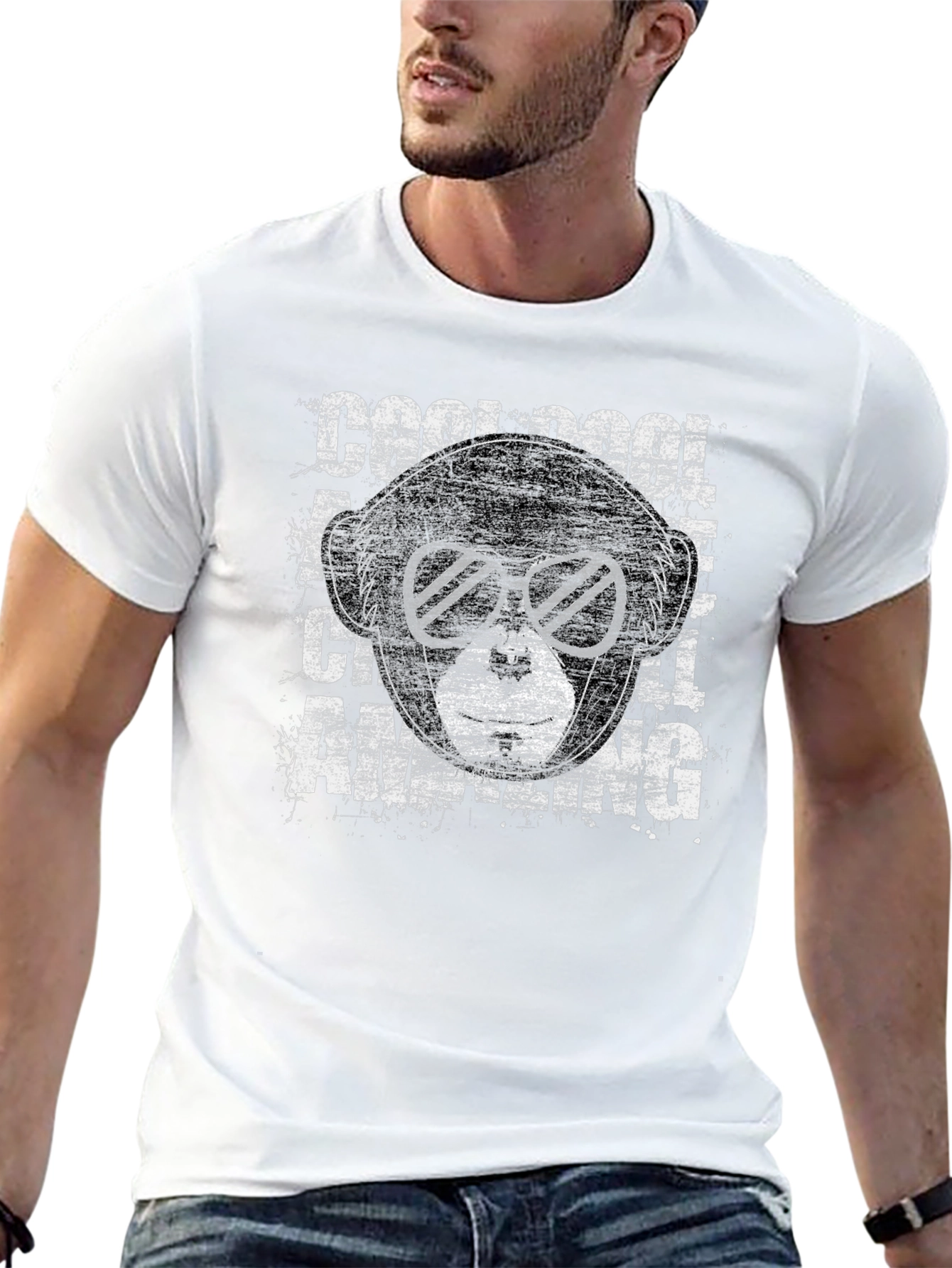 Cool Monkey Graphic Tee - Mens Black T-Shirt