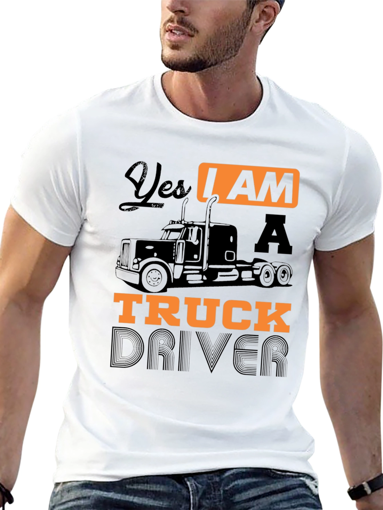 Yes I Am A Truck Driver Black Graphic T-Shirt
