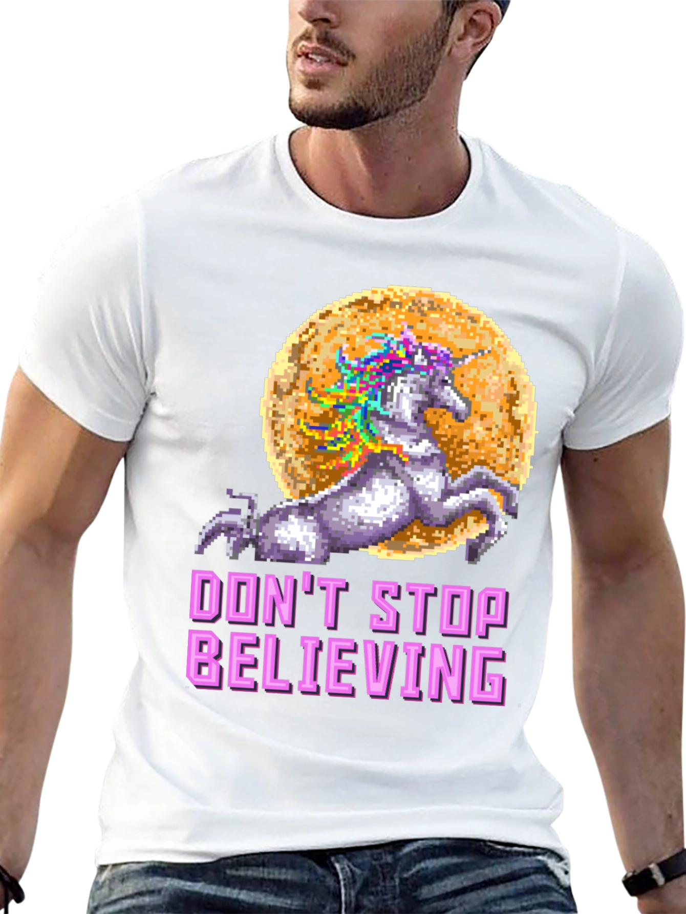 Unicorn Dont Stop Believing Graphic T-Shirt