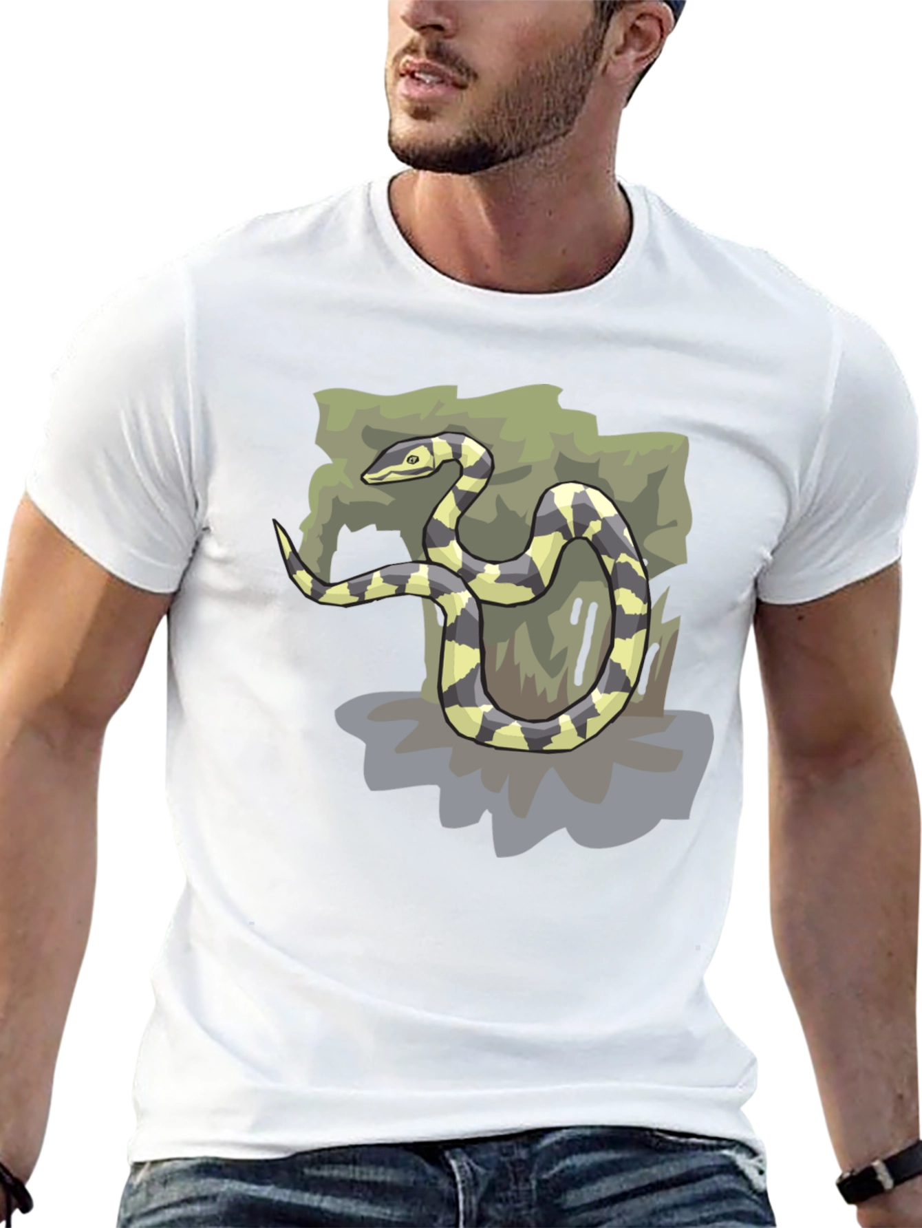 Snake Graphic Black T-Shirt - Casual Style
