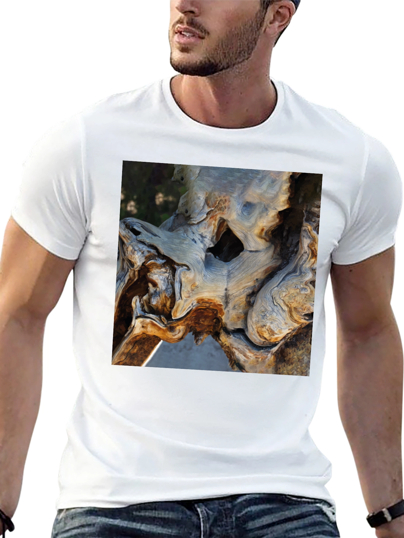 Nature Art Tee - Organic Tree Trunk Graphic