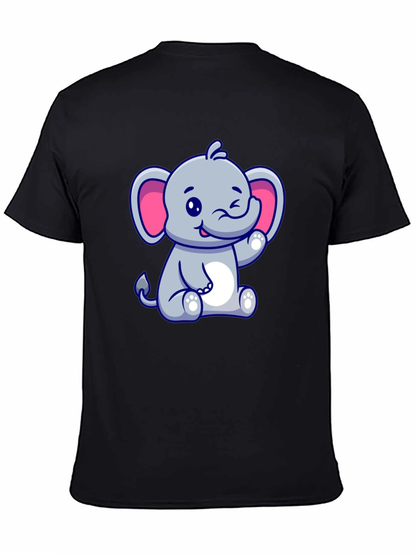 Cute Elephant Graphic T-Shirt - Mens Black Tee