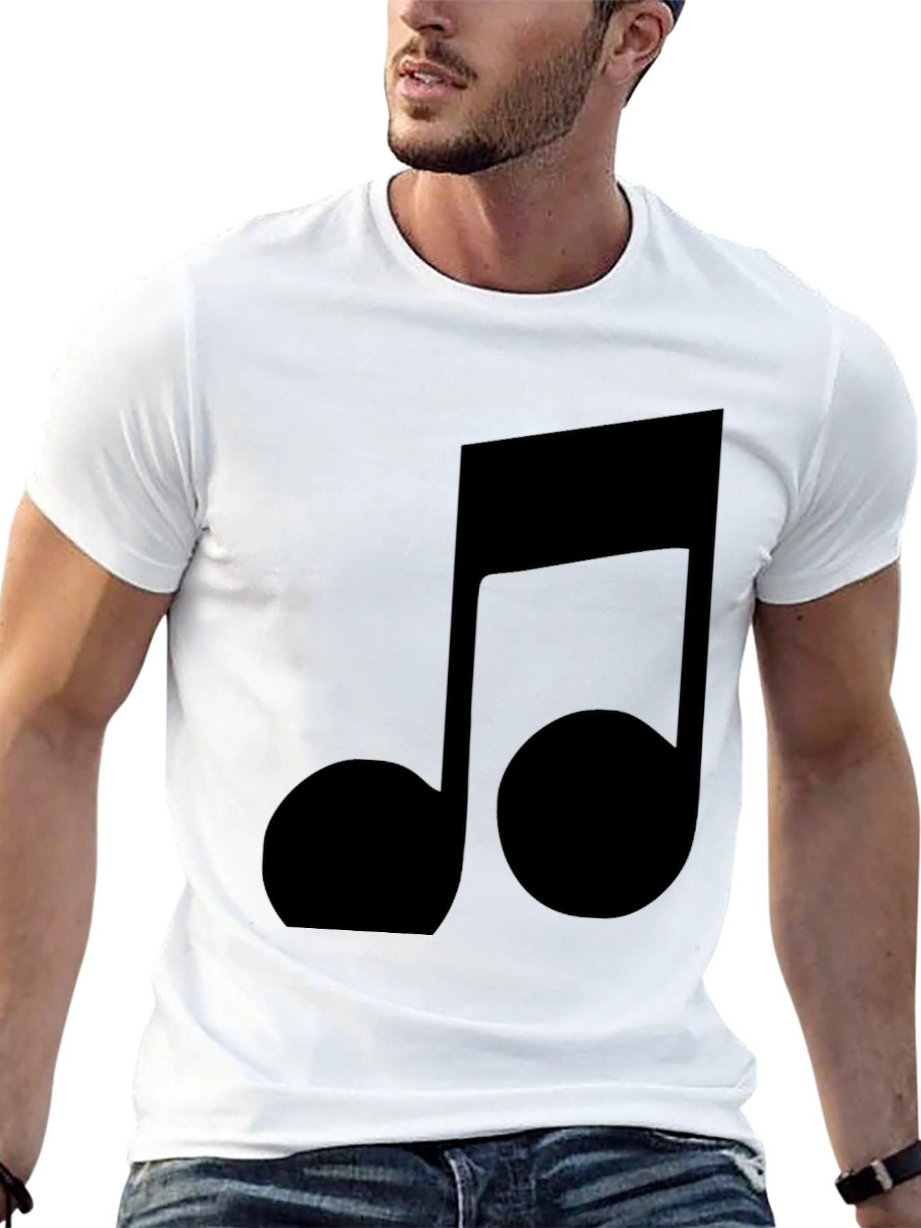 Black Music Note T-Shirt - Stylish & Comfortable