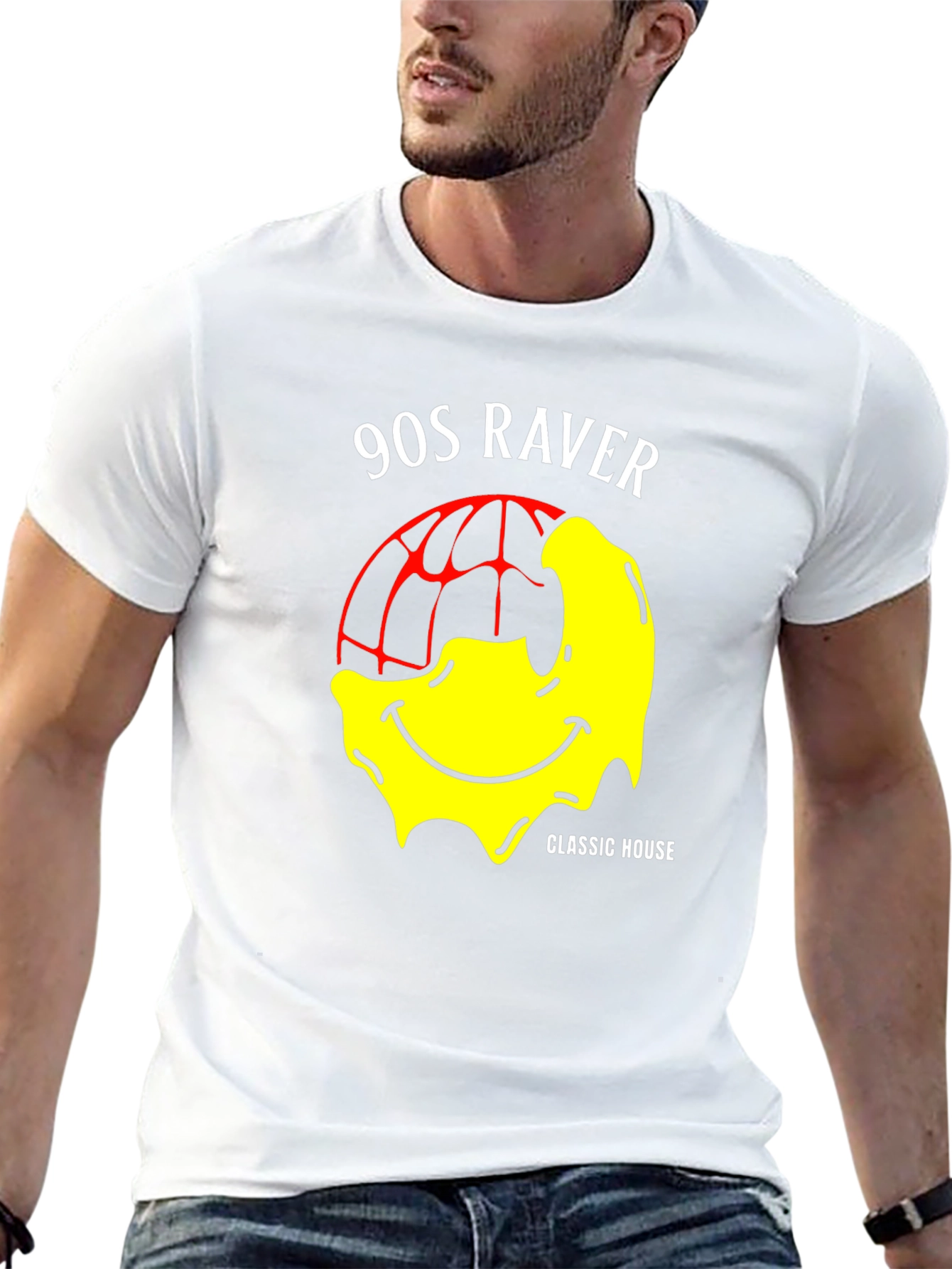 90s Raver Classic House Smiley Face Graphic T-Shirt