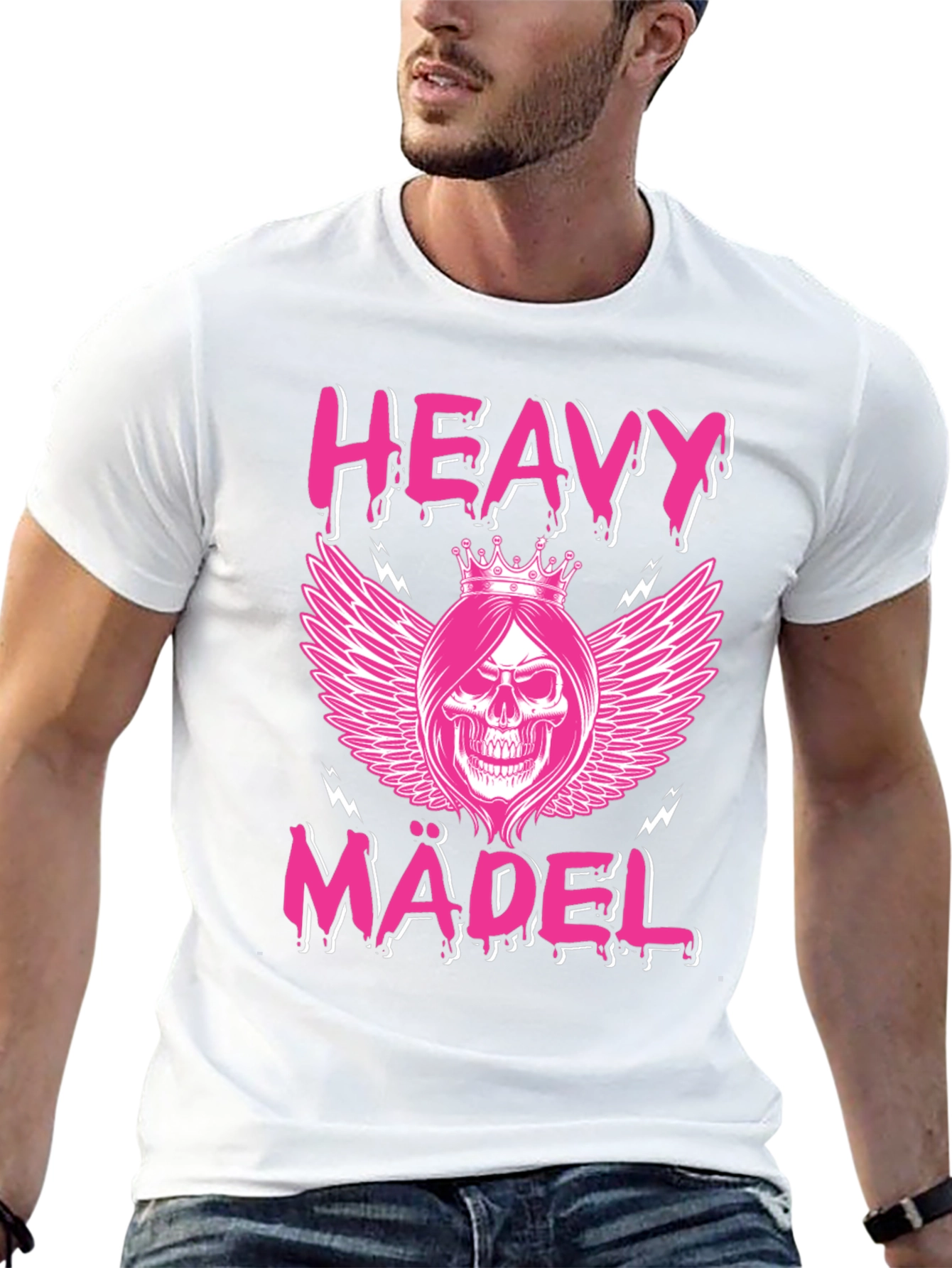 Heavy Mädel T-Shirt: Rocker Girl Skull Crown