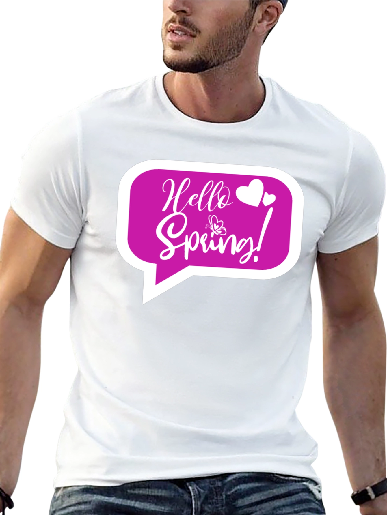 Hello Spring! Graphic T-Shirt - Stylish Black Tee