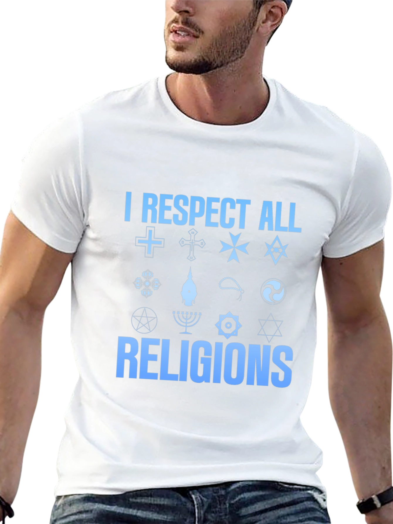 I Respect All Religions T-Shirt - Unisex Black Tee