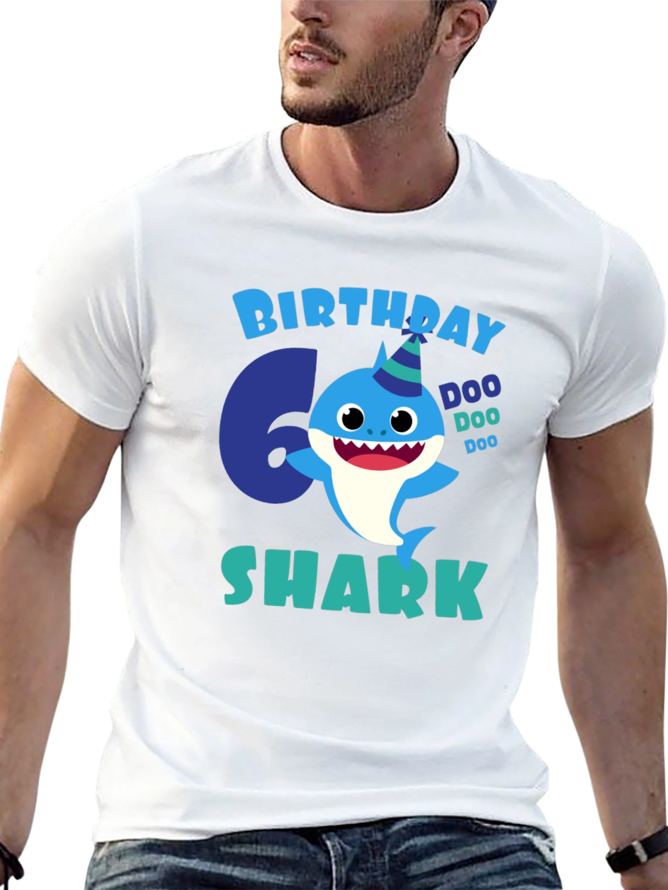 6th Birthday Shark T-Shirt