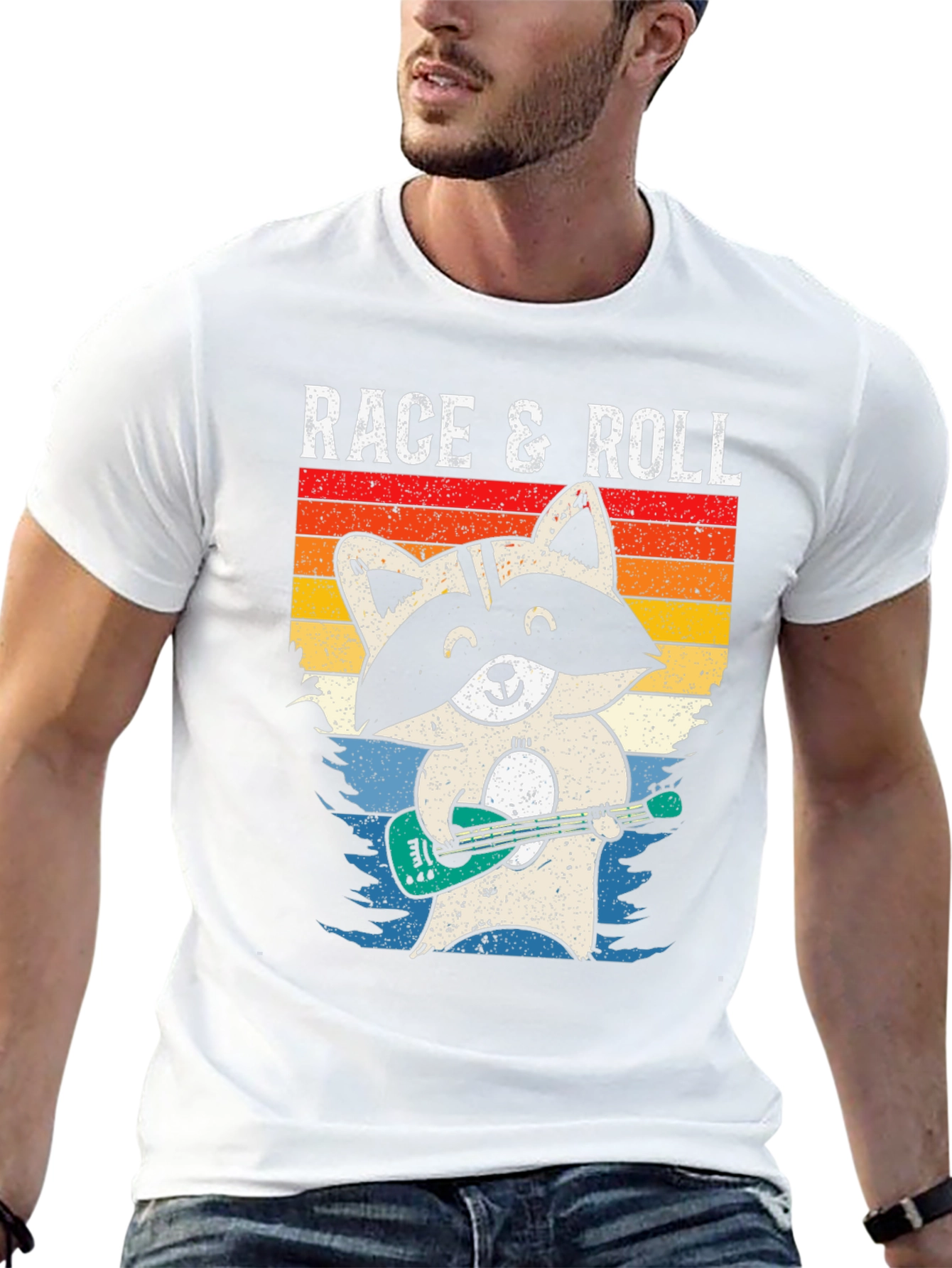 Race & Roll Raccoon Graphic Tee