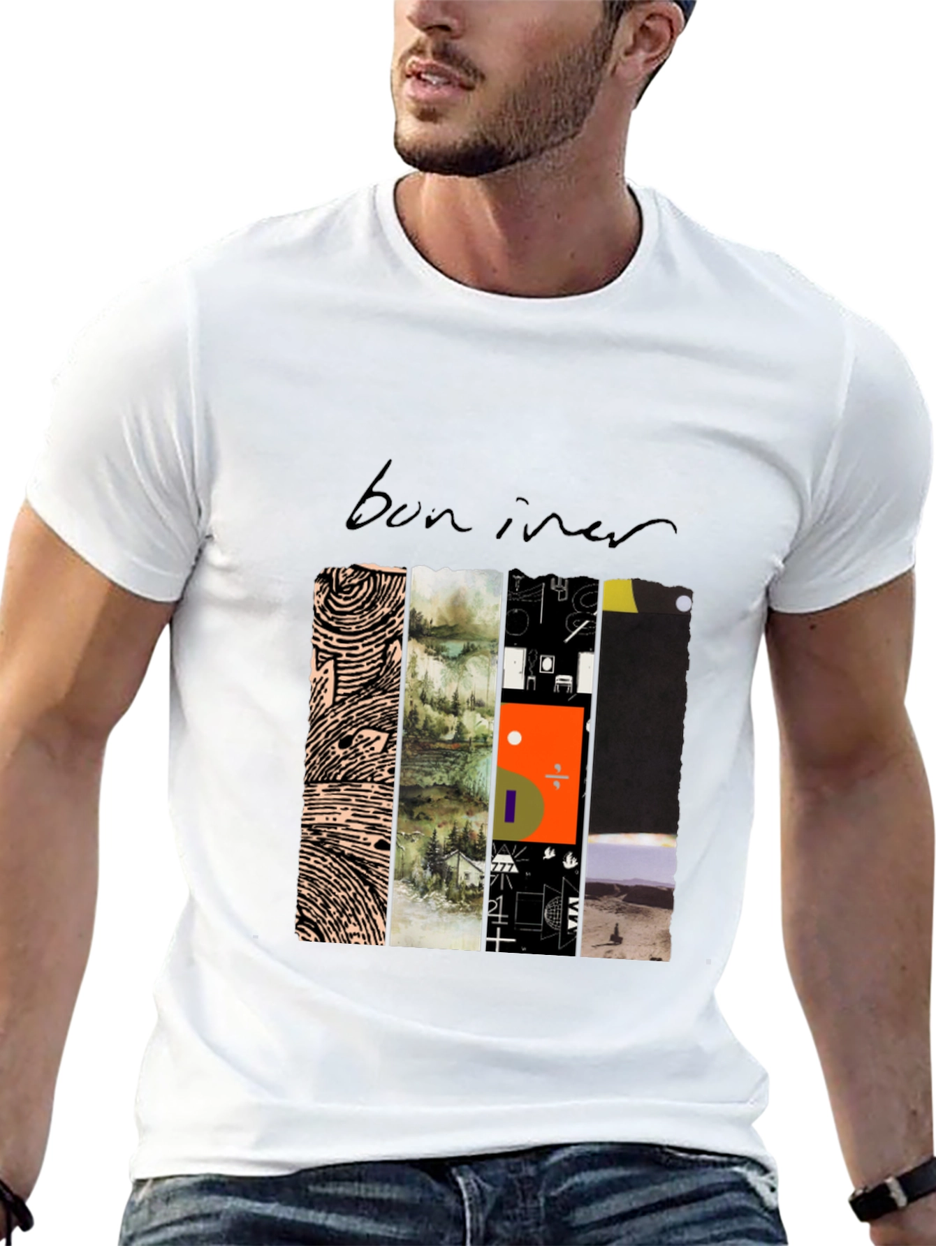 Bon Iver Album Art Black T-Shirt