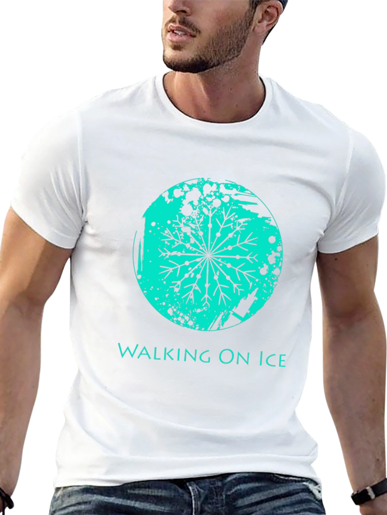 Walking On Ice Graphic T-Shirt - Black