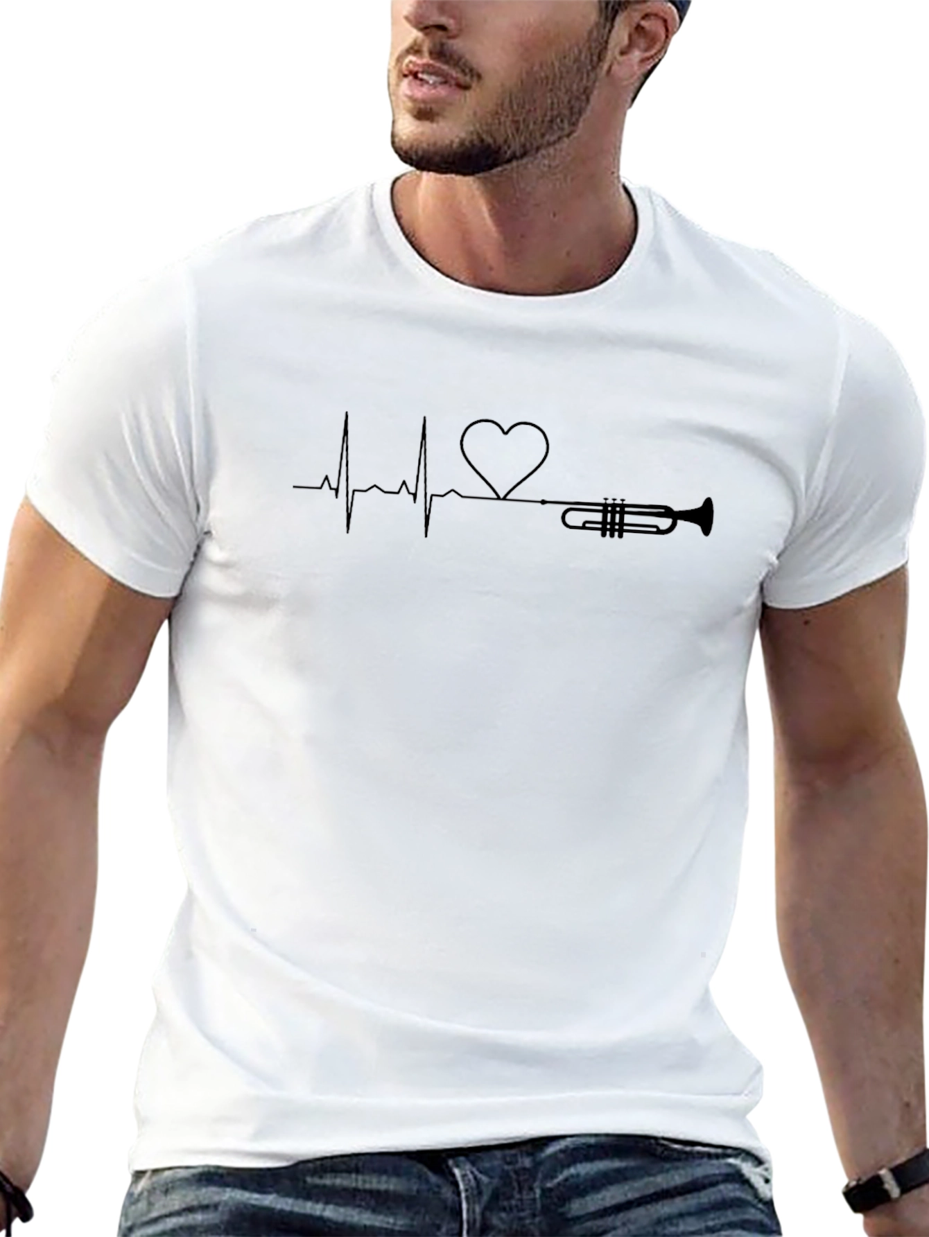 Trumpet Heartbeat Graphic Tee - Musicians Delight