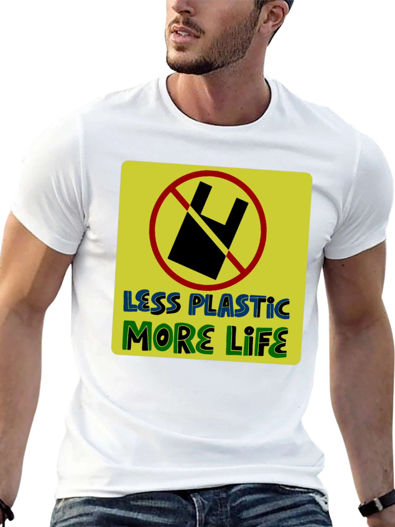 Eco-Friendly Less Plastic More Life Graphic T-Shirt