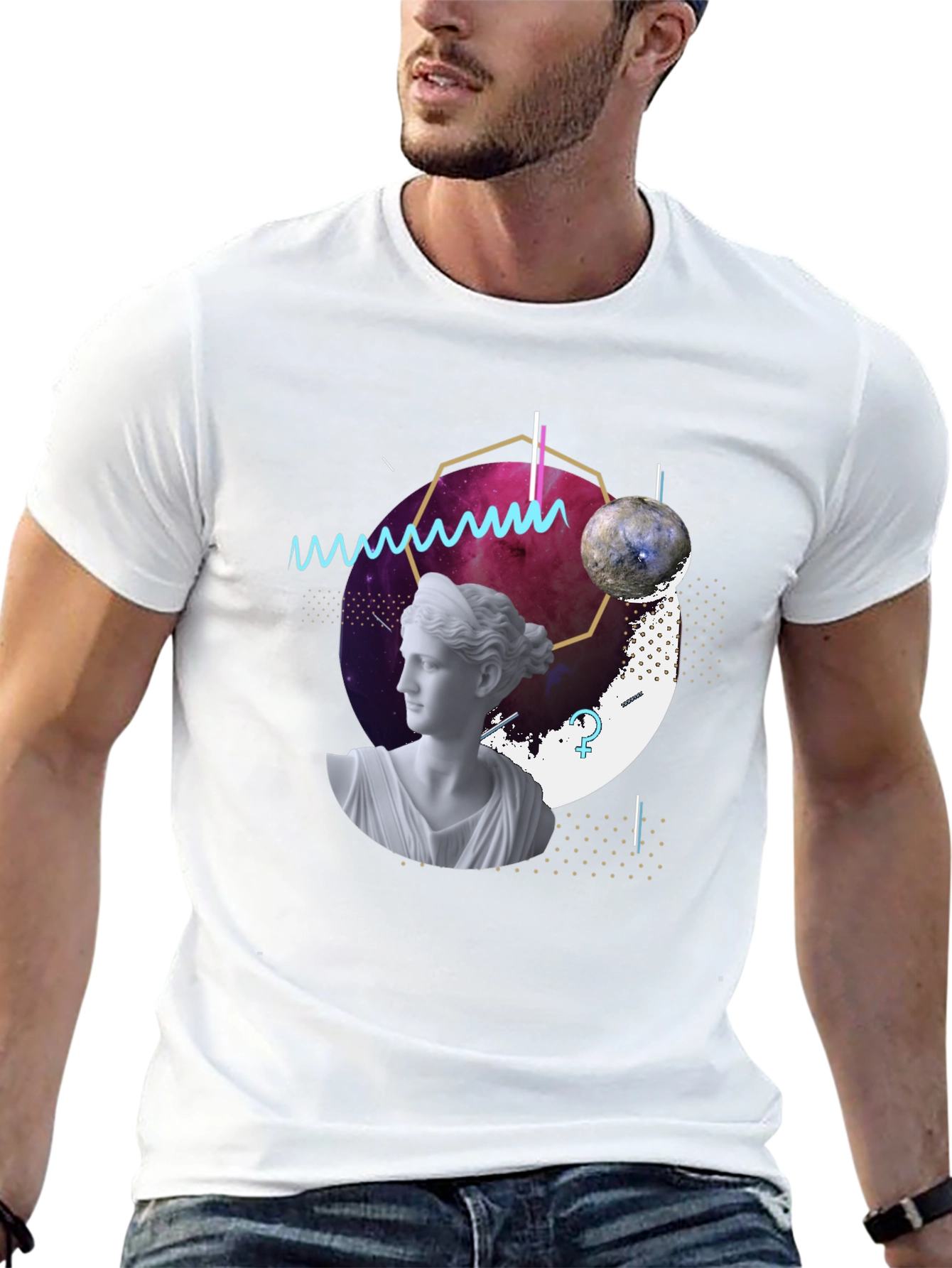 Cosmic Venus Graphic Tee - Modern Art T-Shirt