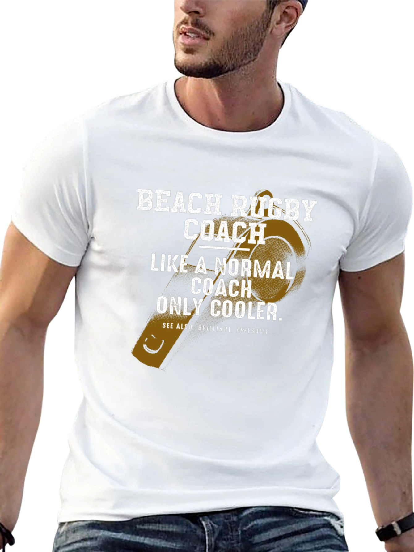 Beach Rugby Coach T-Shirt - Cool Graphic Tee