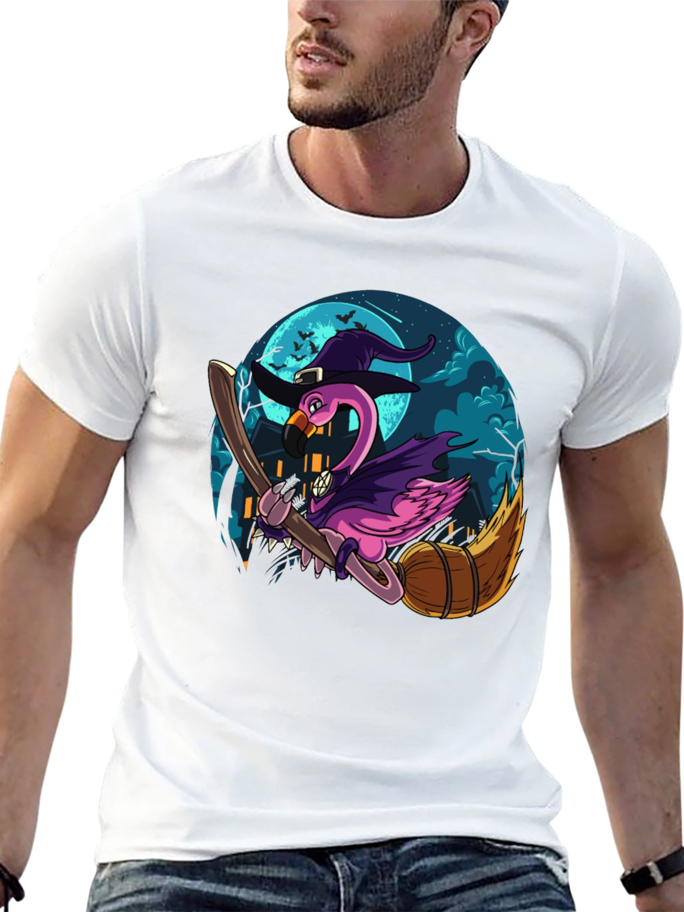 Witch Flamingo Graphic Tee