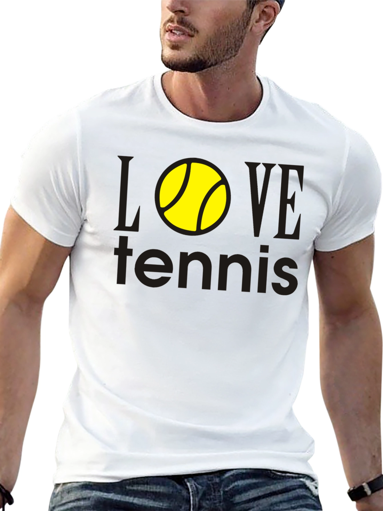 Love Tennis Graphic Tee - Black Cotton Shirt