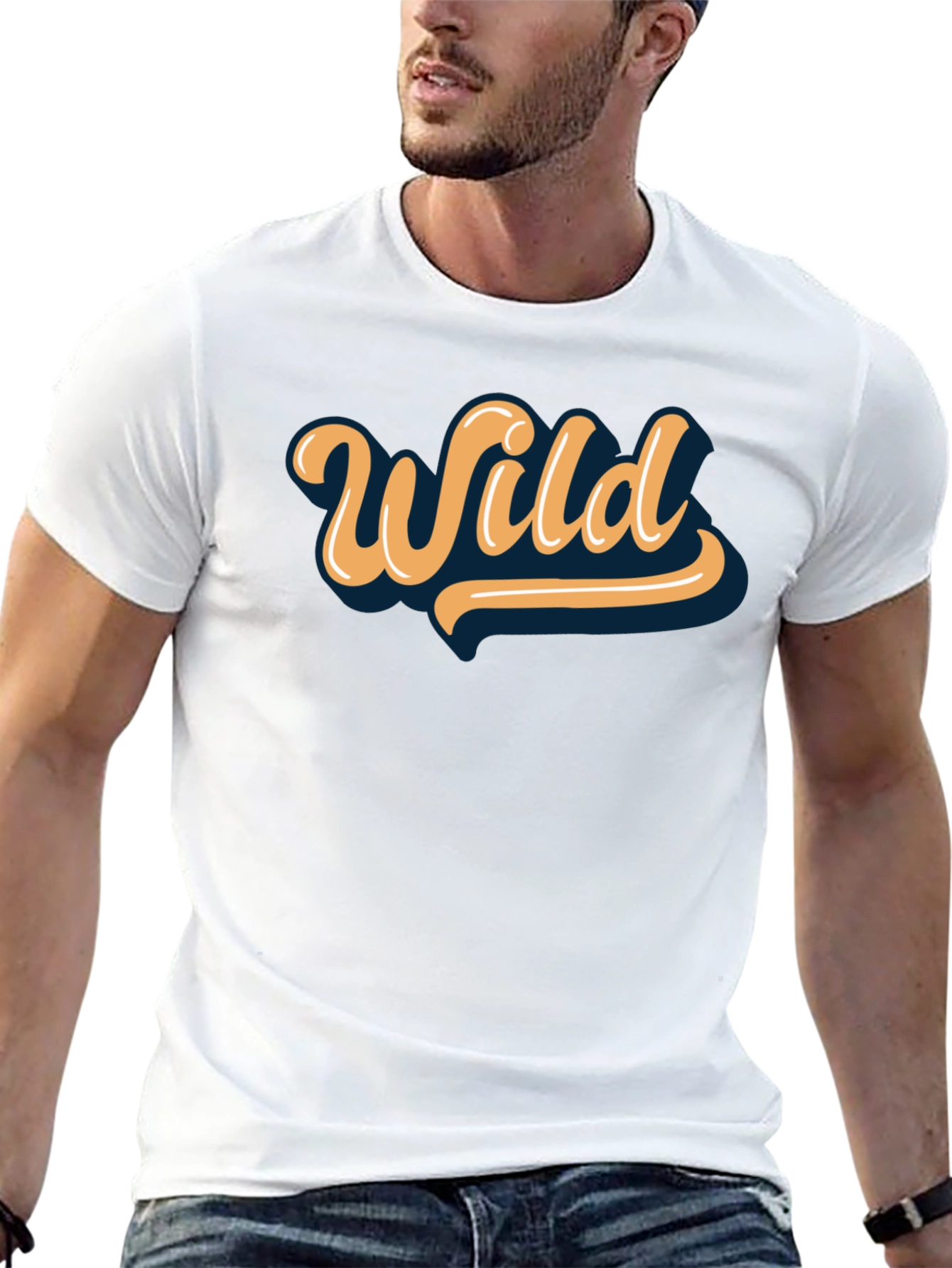 Wild Graphic Print Black T-Shirt