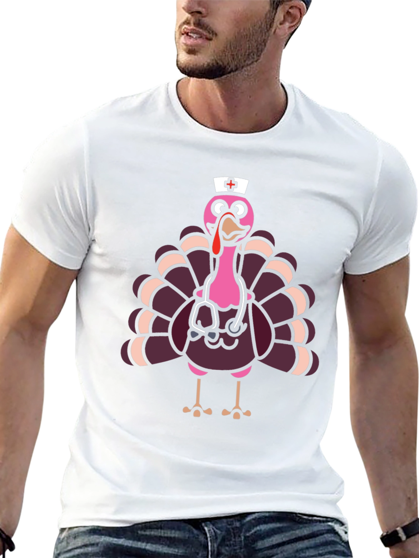 Nurse Turkey Graphic Tee - Thanksgiving Holiday Fun!