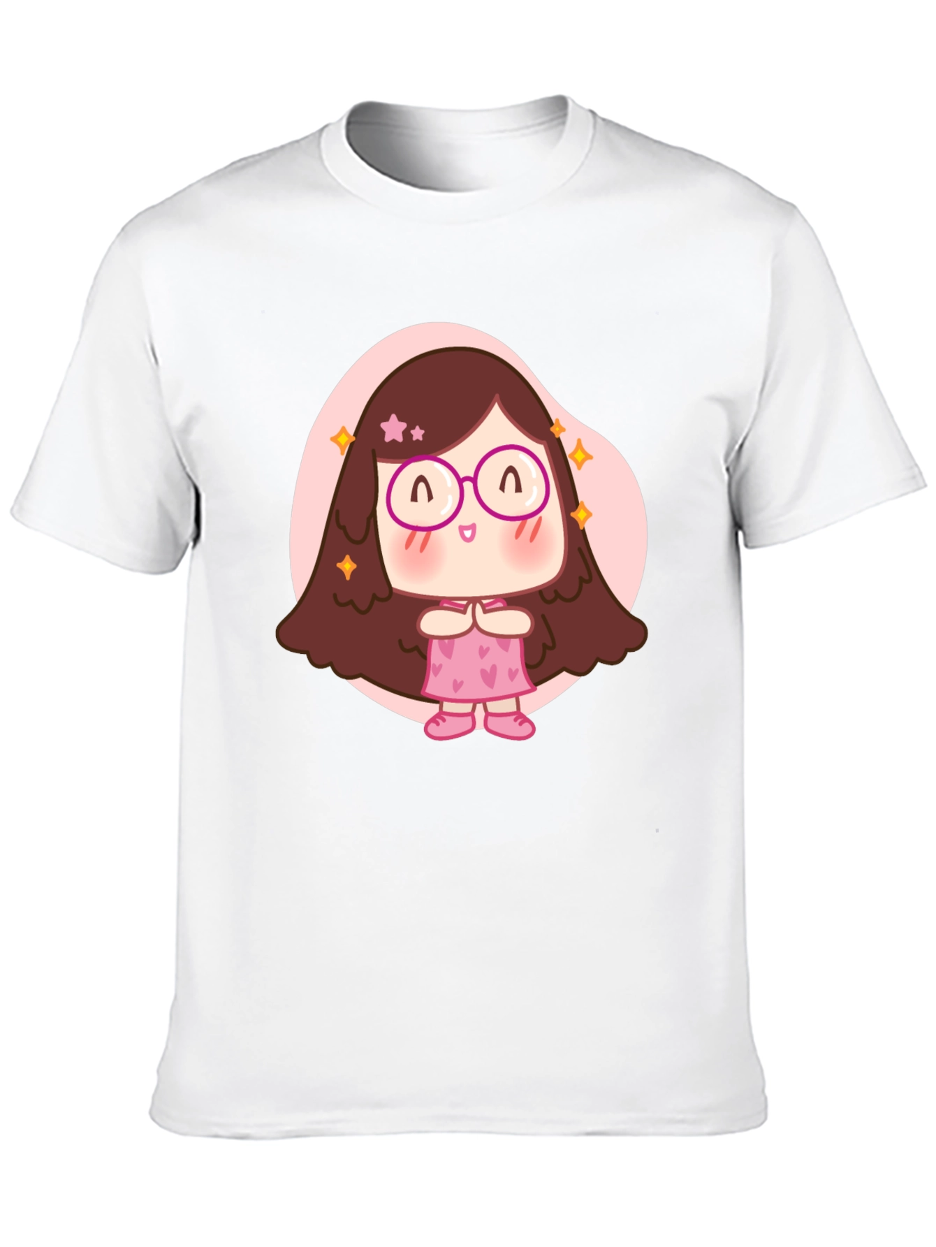 Cute Cartoon Girl Graphic T-Shirt