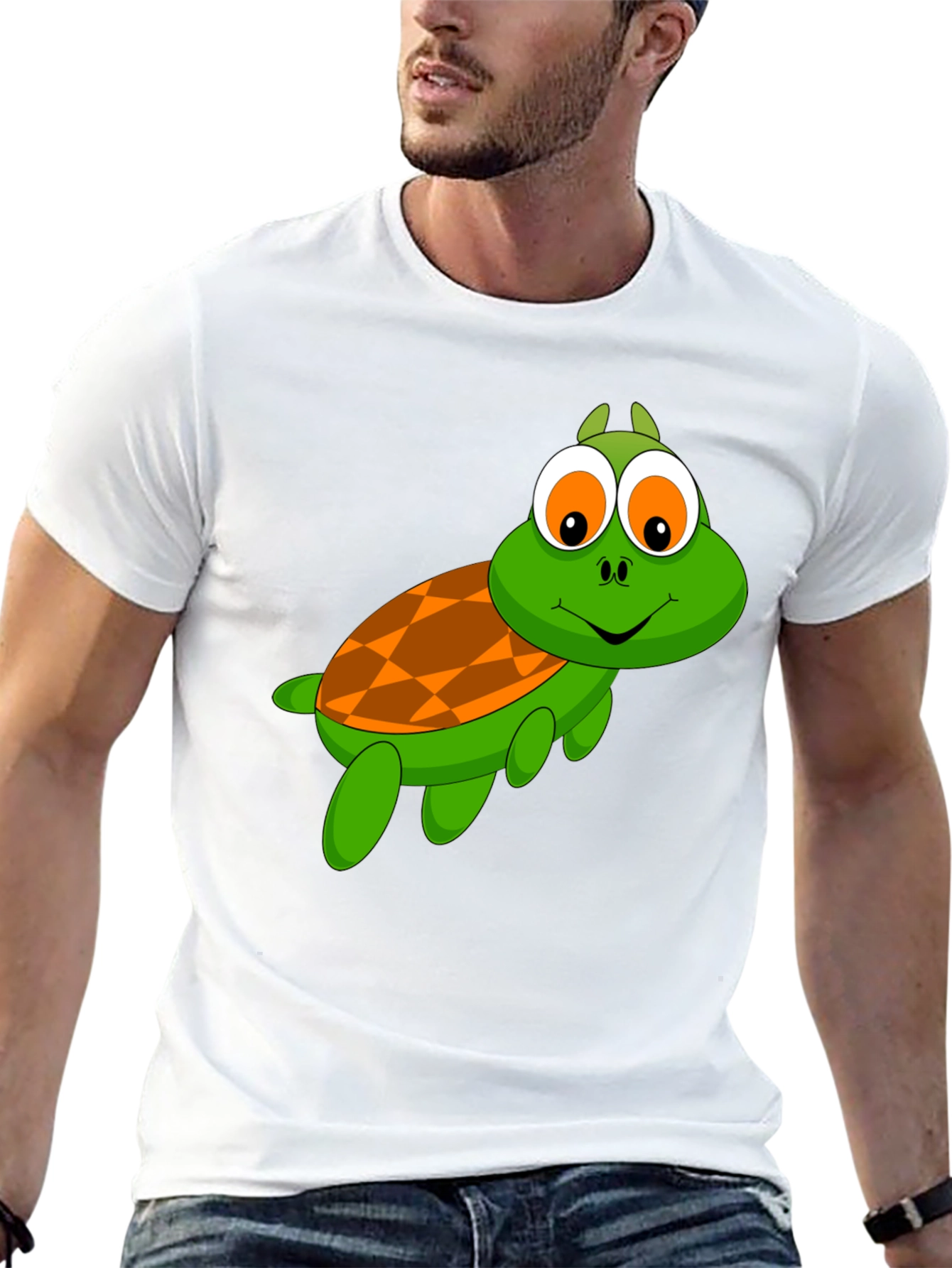 Cartoon Turtle Graphic T-Shirt