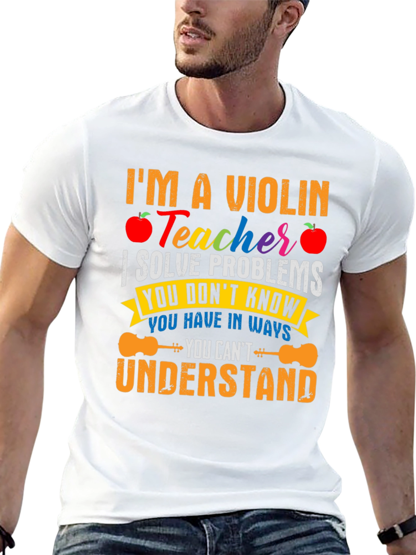 Violin Teacher T-Shirt - Problem Solver Funny Music Tee