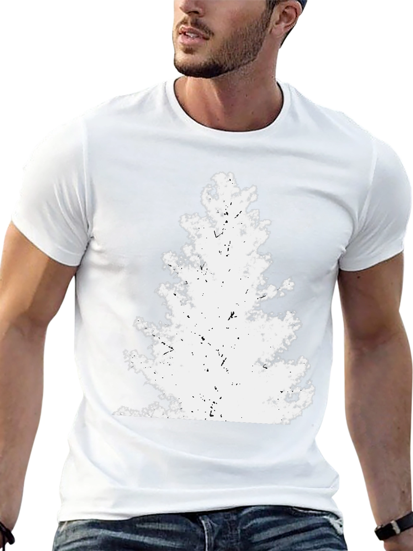 Grunge Tree Graphic Tee - Black