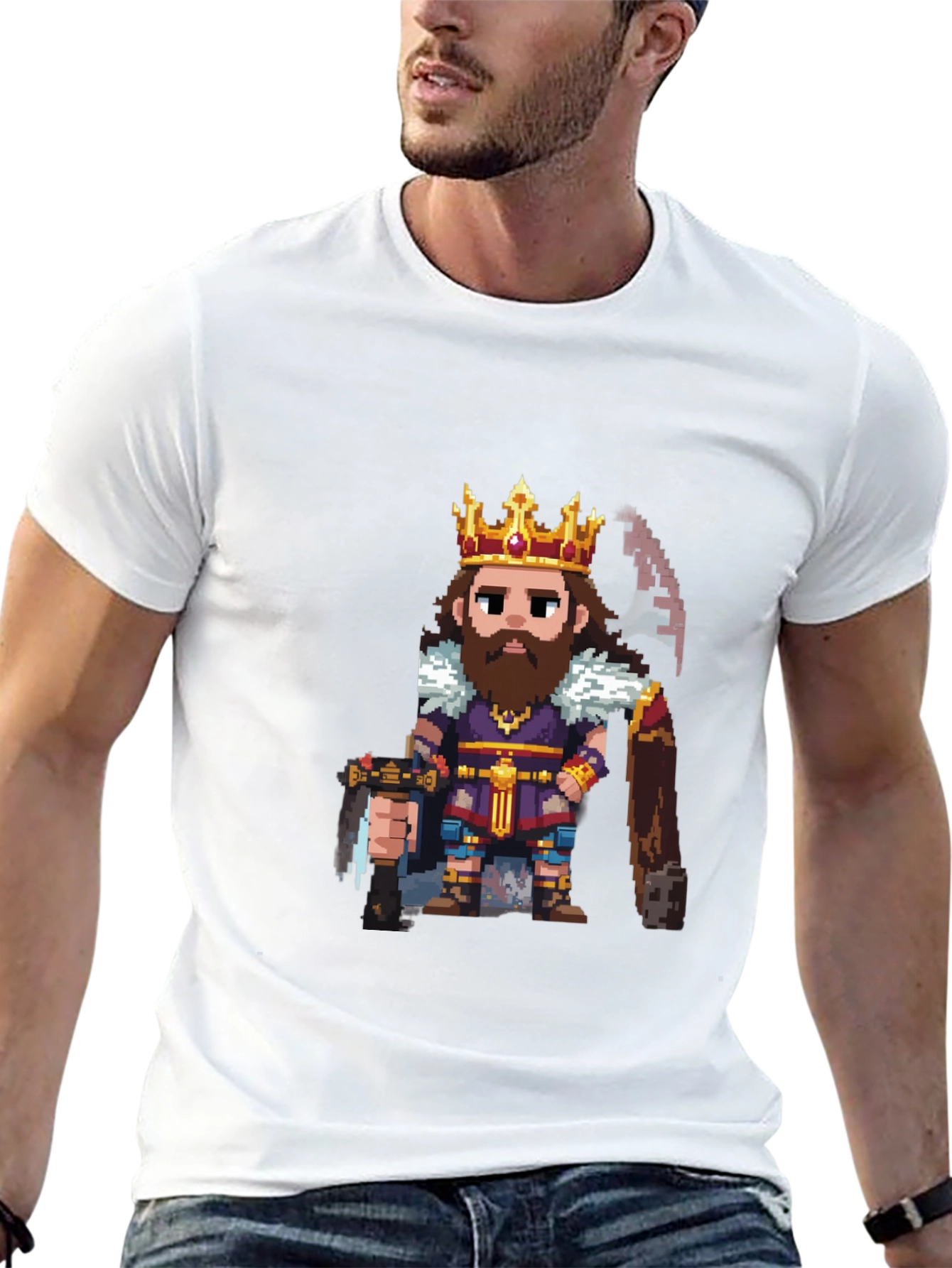 Pixel Art King Graphic T-Shirt