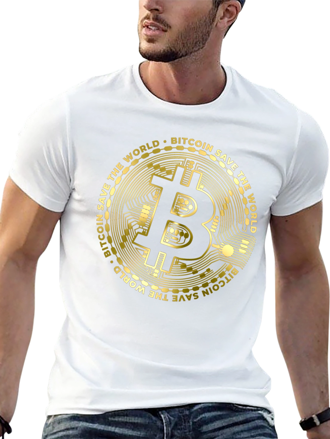 Bitcoin Save The World Black T-Shirt