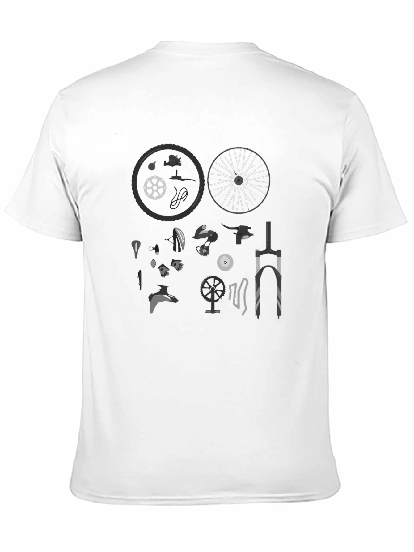Bike Parts Diagram T-Shirt - Black