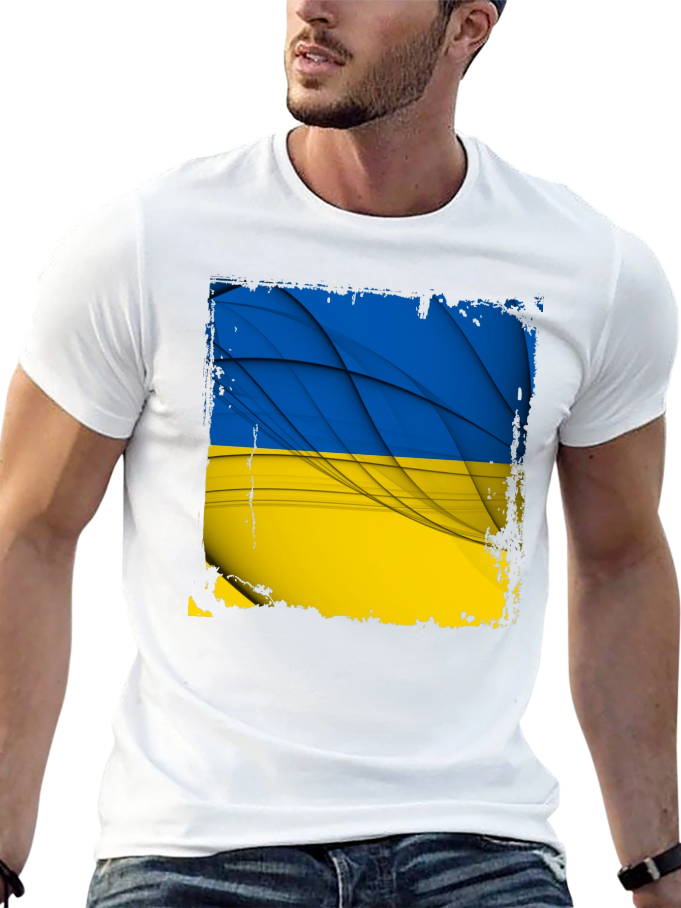Ukraine Flag Graphic Black T-Shirt