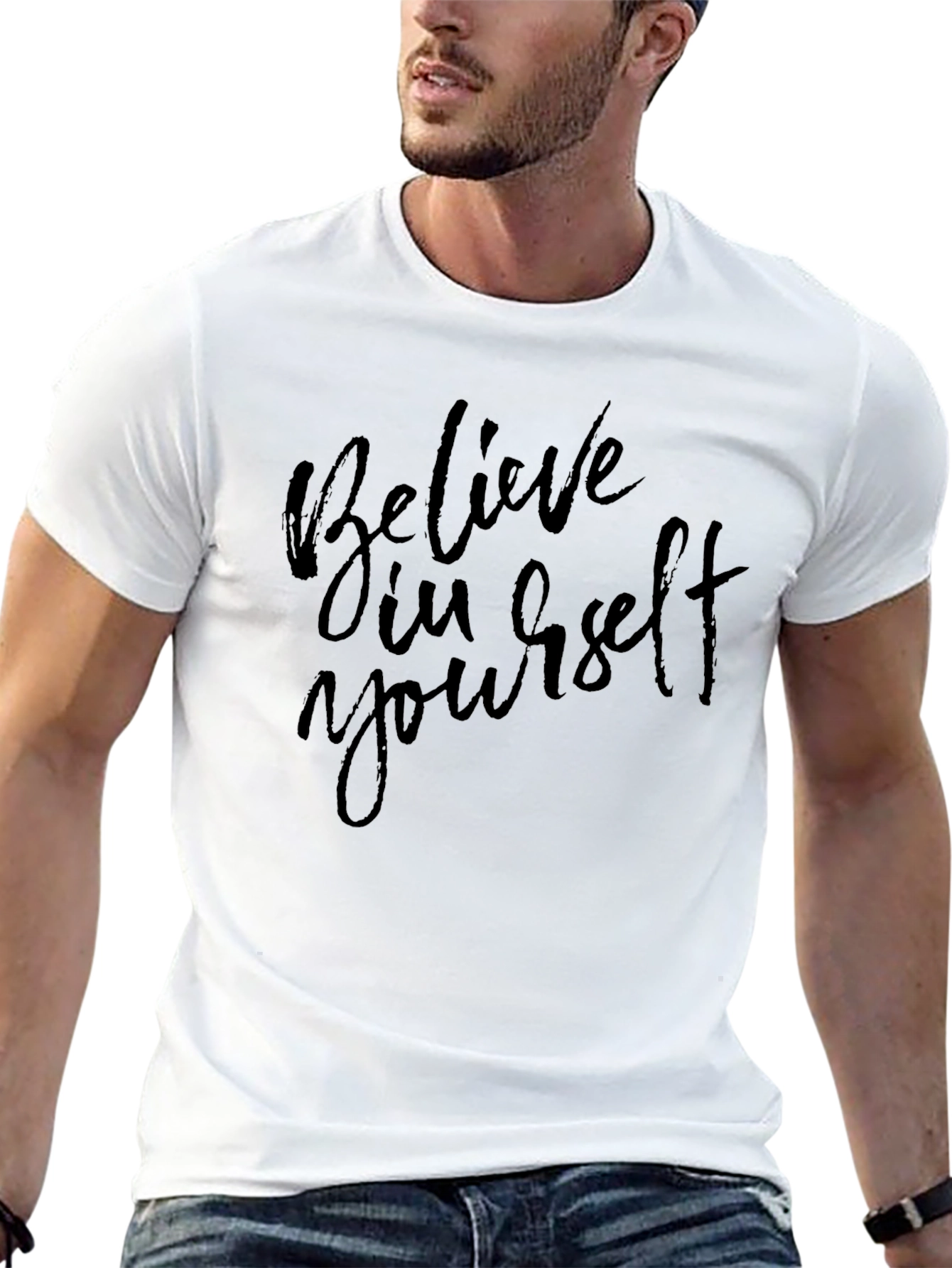 Believe In Yourself Graphic Black T-Shirt