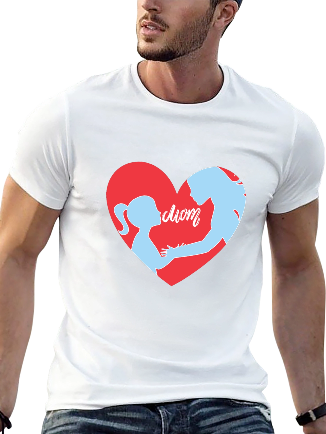 Mom & Daughter Heart T-Shirt - Black