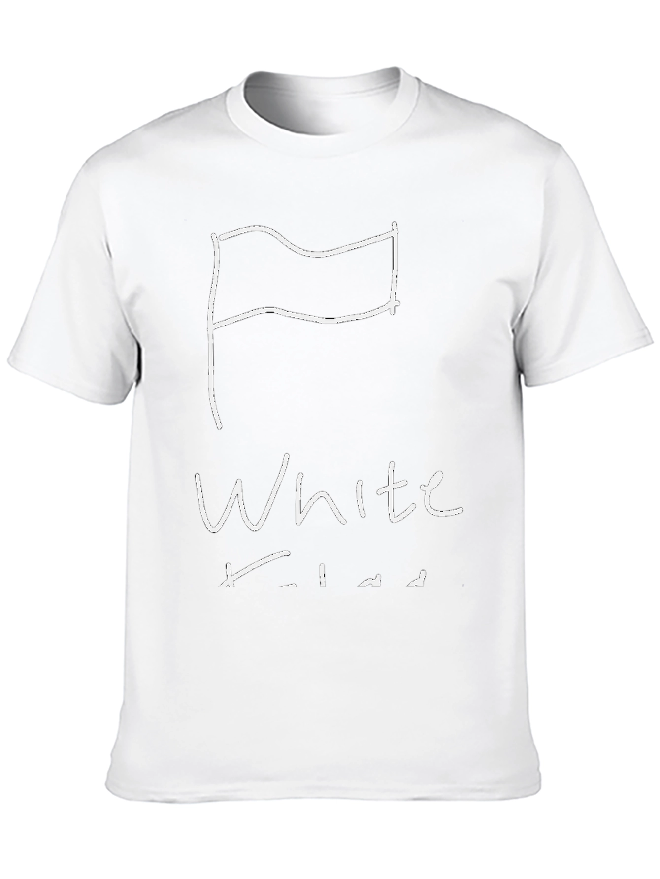 White Flag Graphic Tee - Black Cotton Shirt
