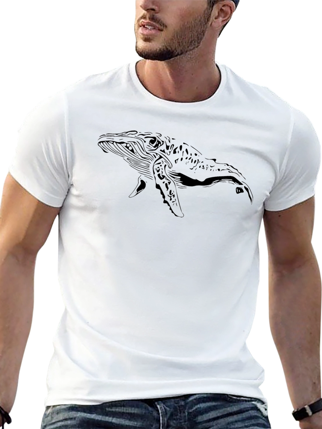 Whale Graphic Black T-Shirt
