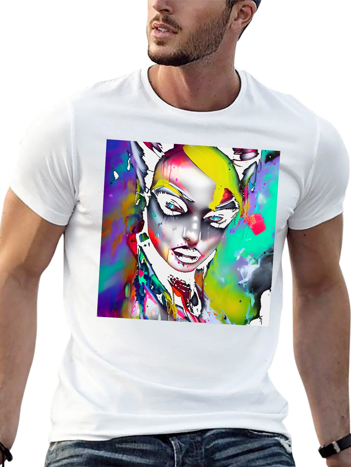 Abstract Art T-Shirt - Catwoman Inspired Design