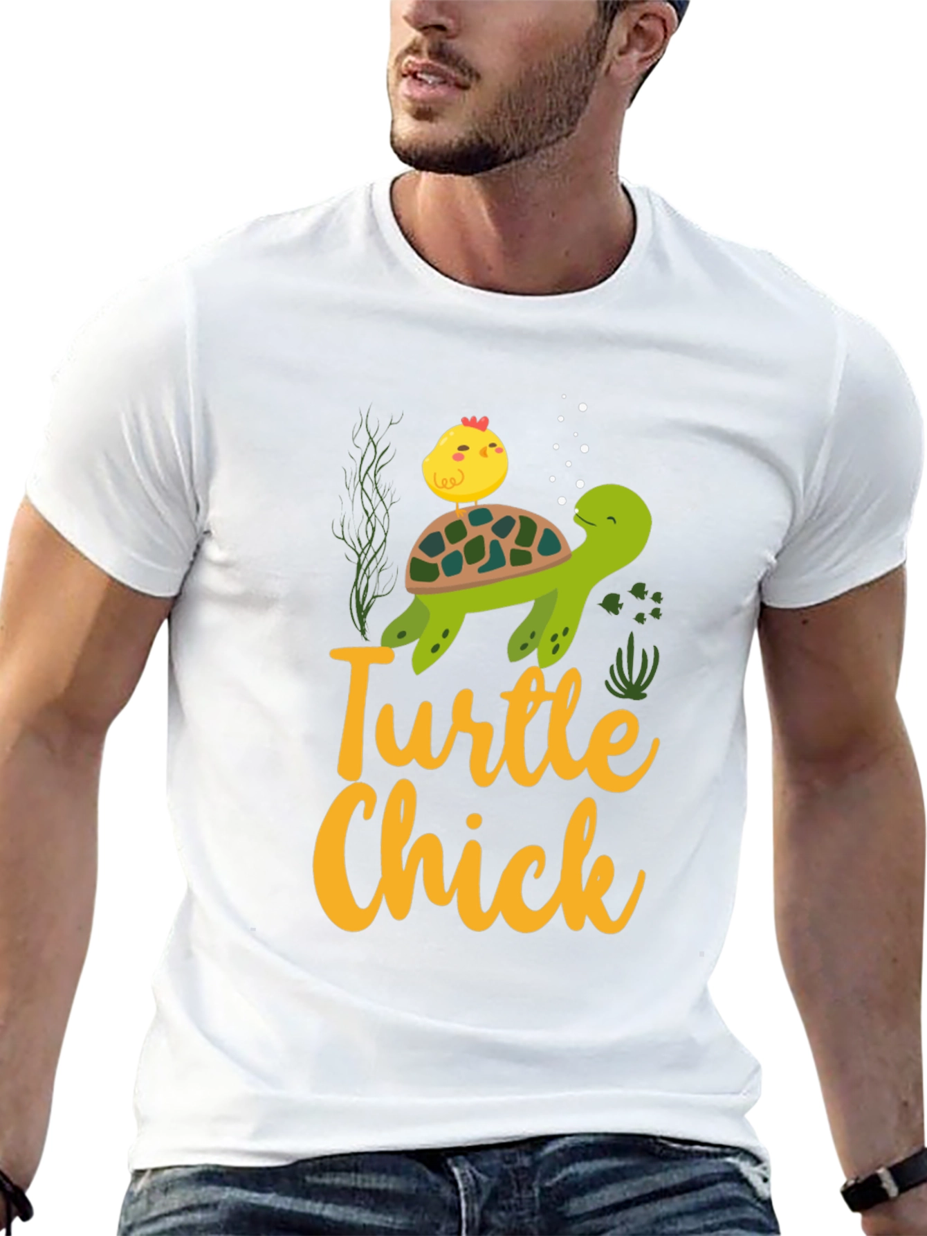 Turtle Chick Graphic Print T-Shirt