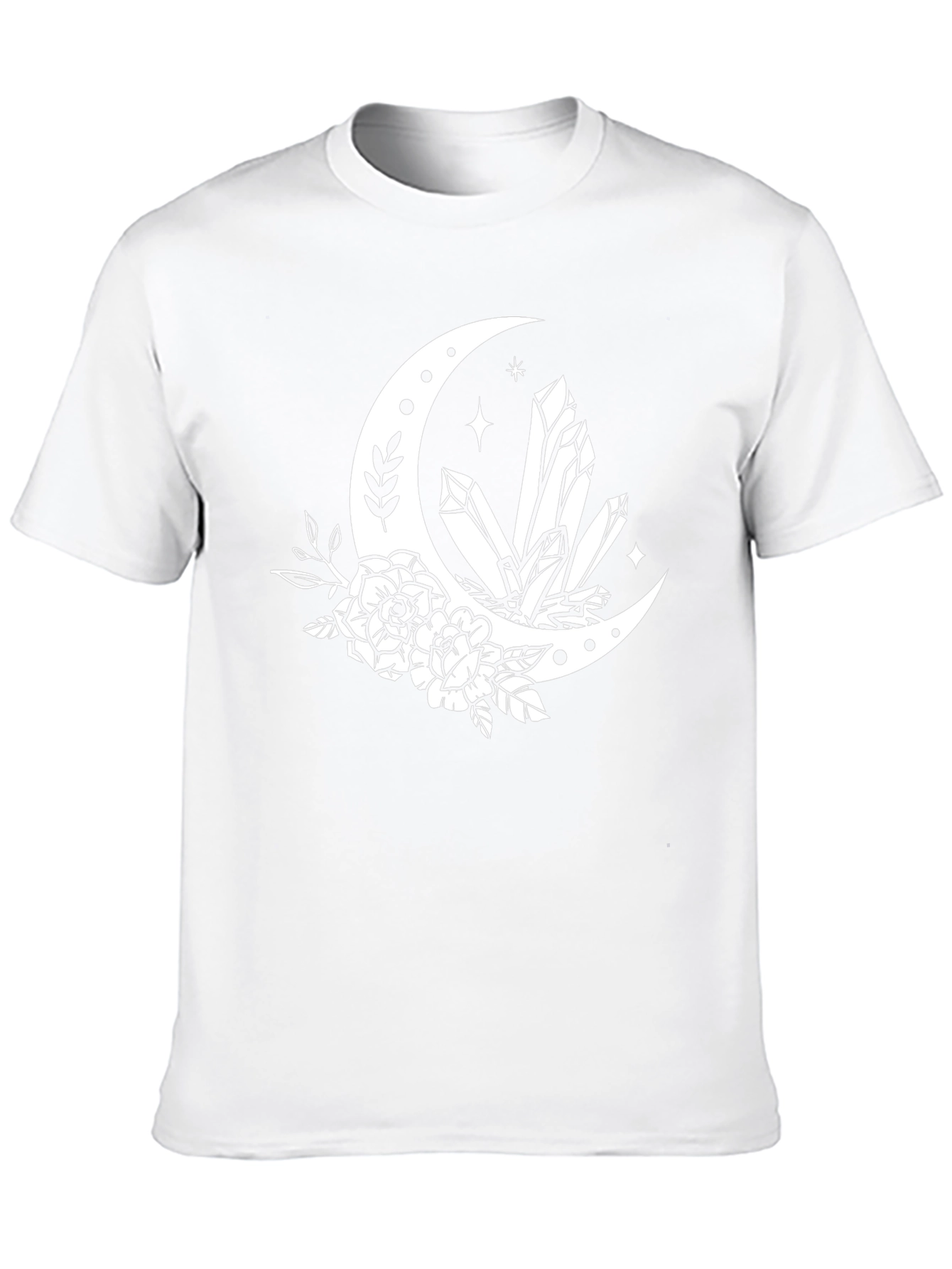 Crescent Moon Crystal Floral T-Shirt