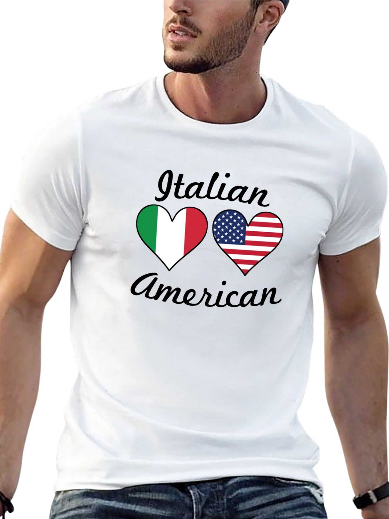 Italian American Heart Flag T-Shirt