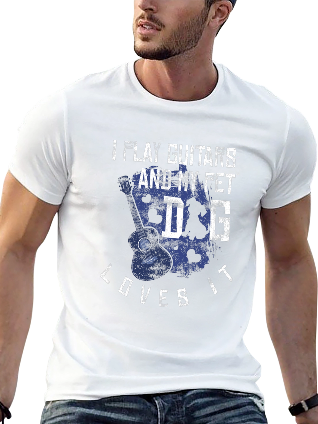 Guitar & Dog Lover T-Shirt - I Play Guitars
