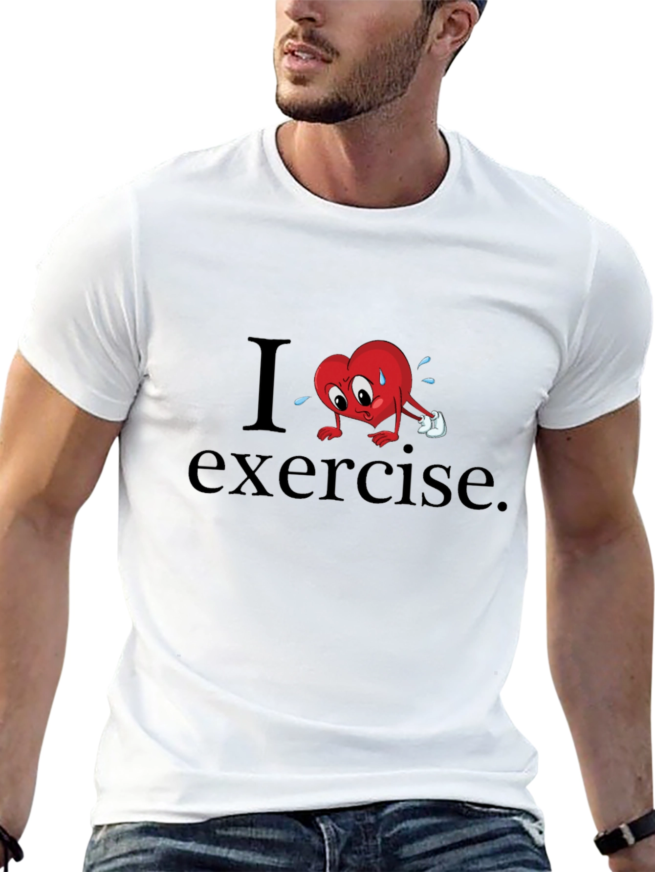 I Heart Exercise Funny Graphic T-Shirt