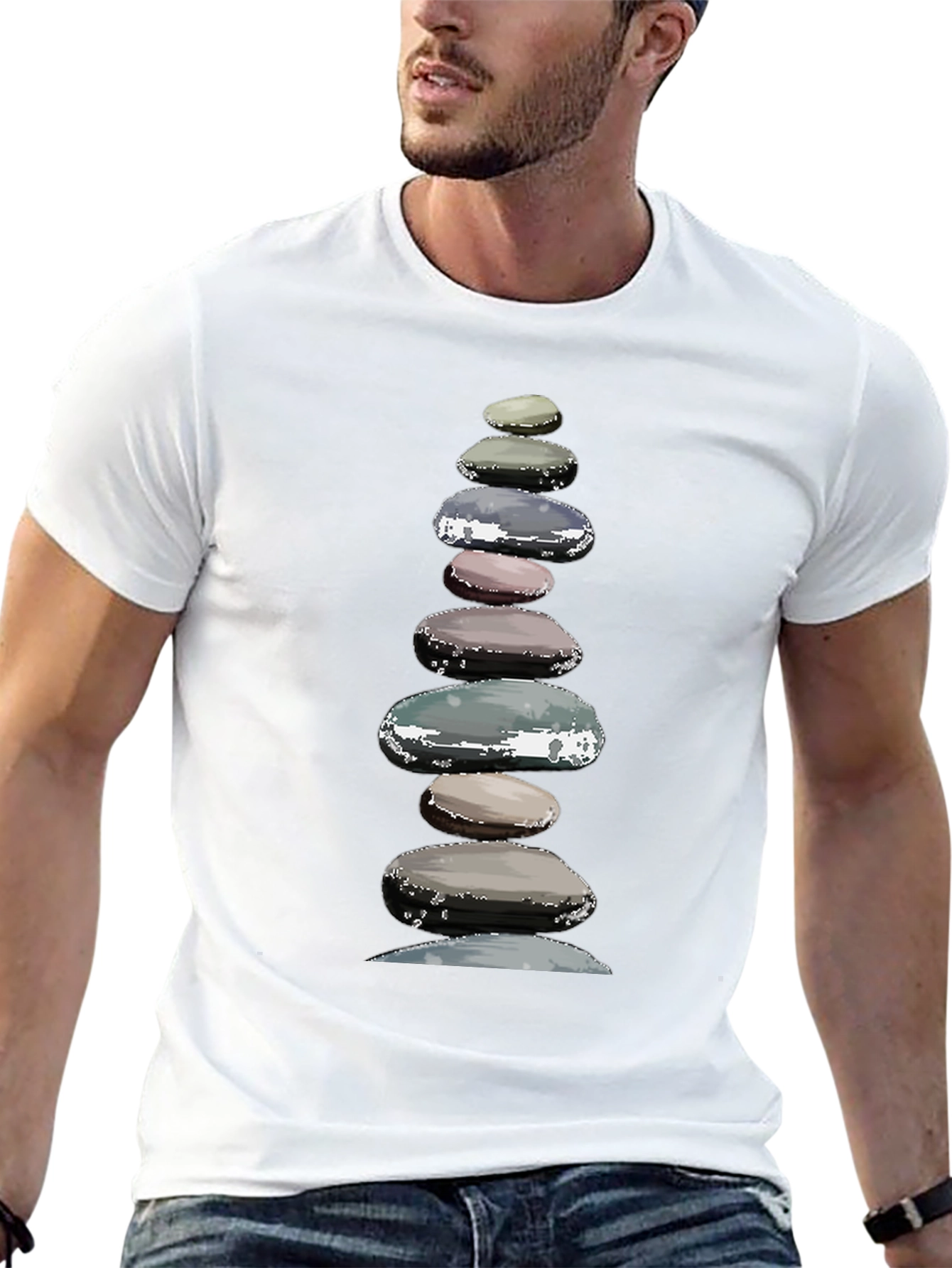 Zen Stone Stack Graphic T-Shirt