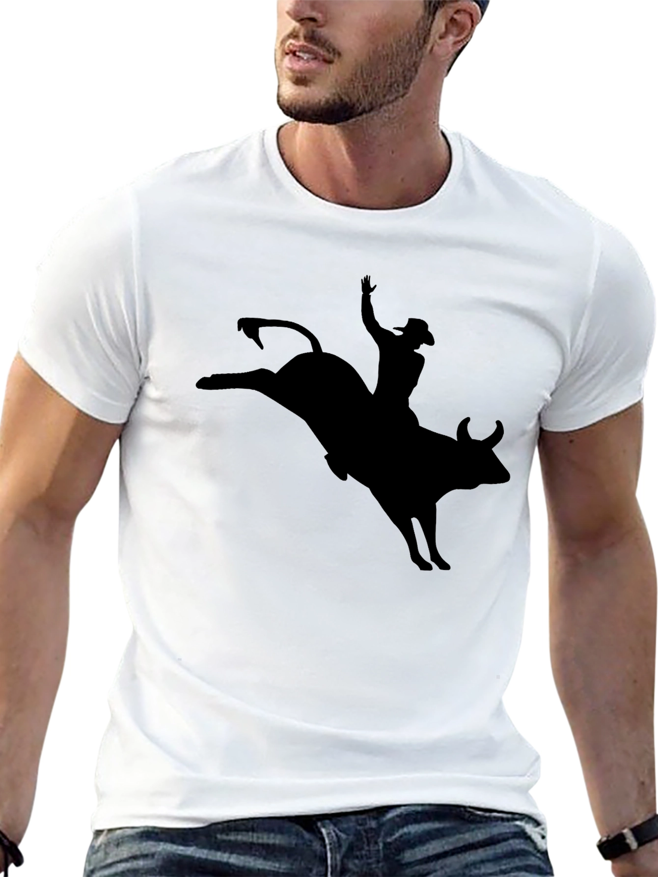 Rodeo Rider Silhouette Graphic T-Shirt - Classic Black Tee