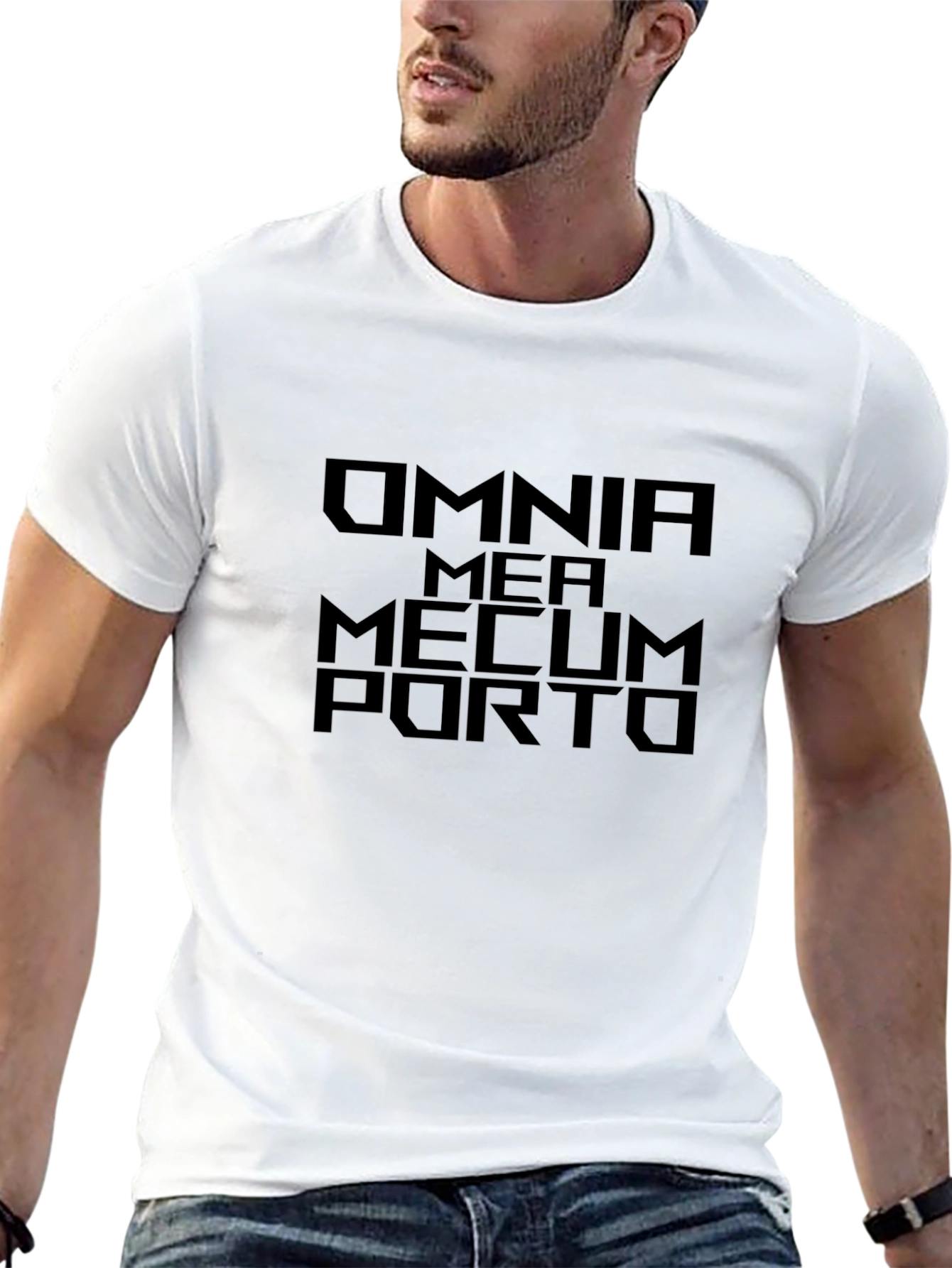 Omnia Mea Mecum Porto Graphic T-Shirt - Black