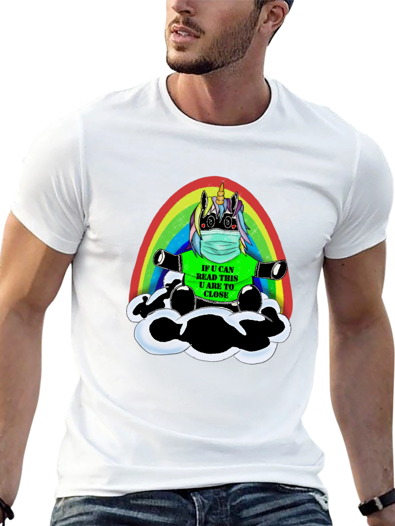 Funny Unicorn Rainbow Graphic T-Shirt